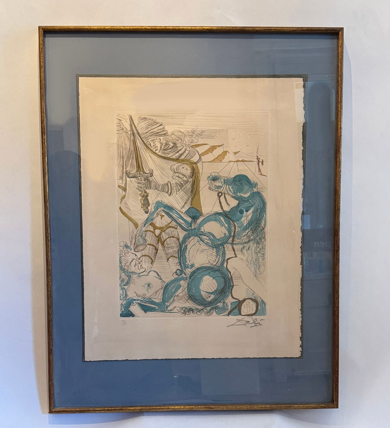 "Saint Martin" Dali Acquatint Etching, 1965, signed and numbered (1 of 5)