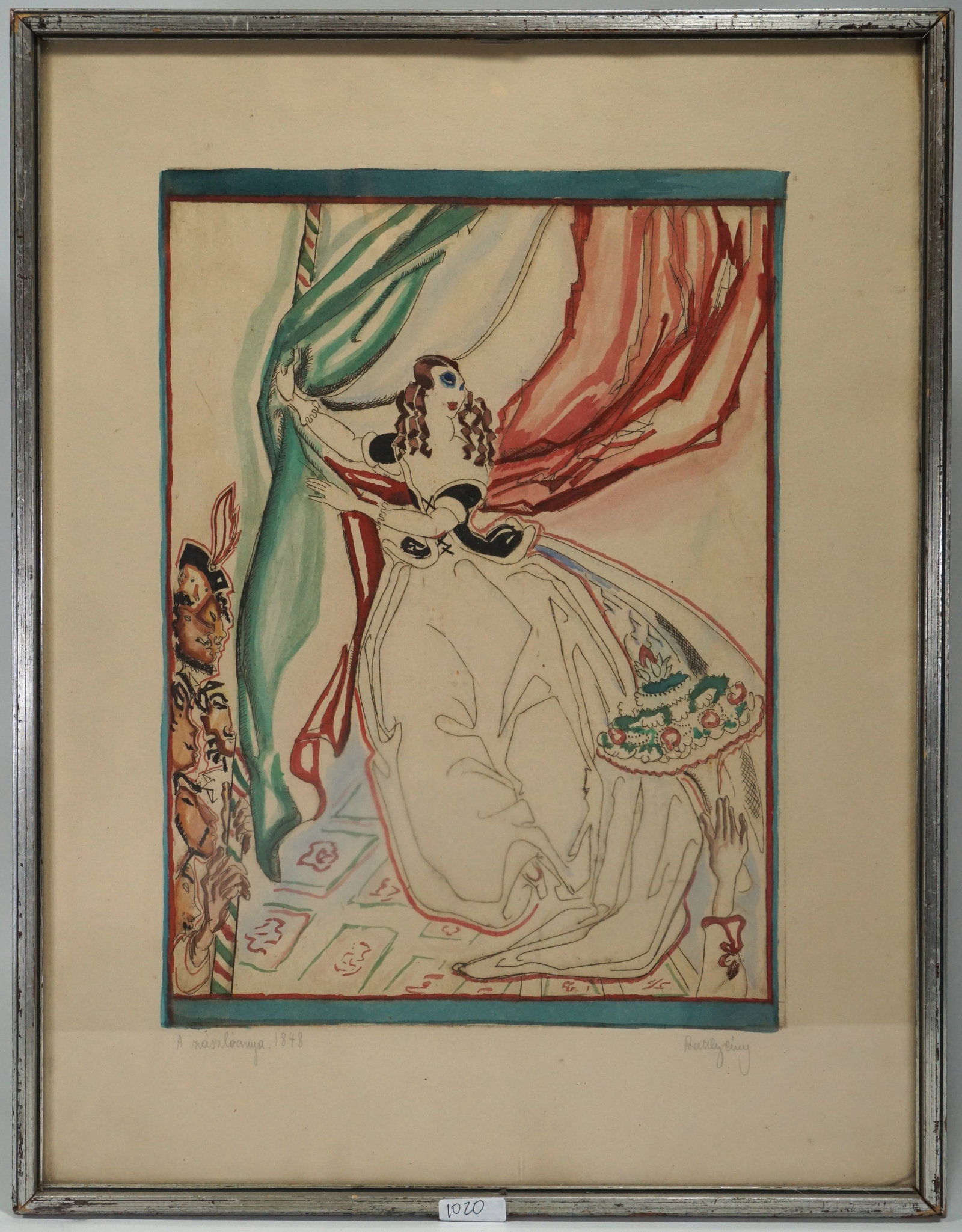 Gyula Batthyányi, Sponsor of the Flag, 1848 lithograph colored with aquarelle (1 of 5)