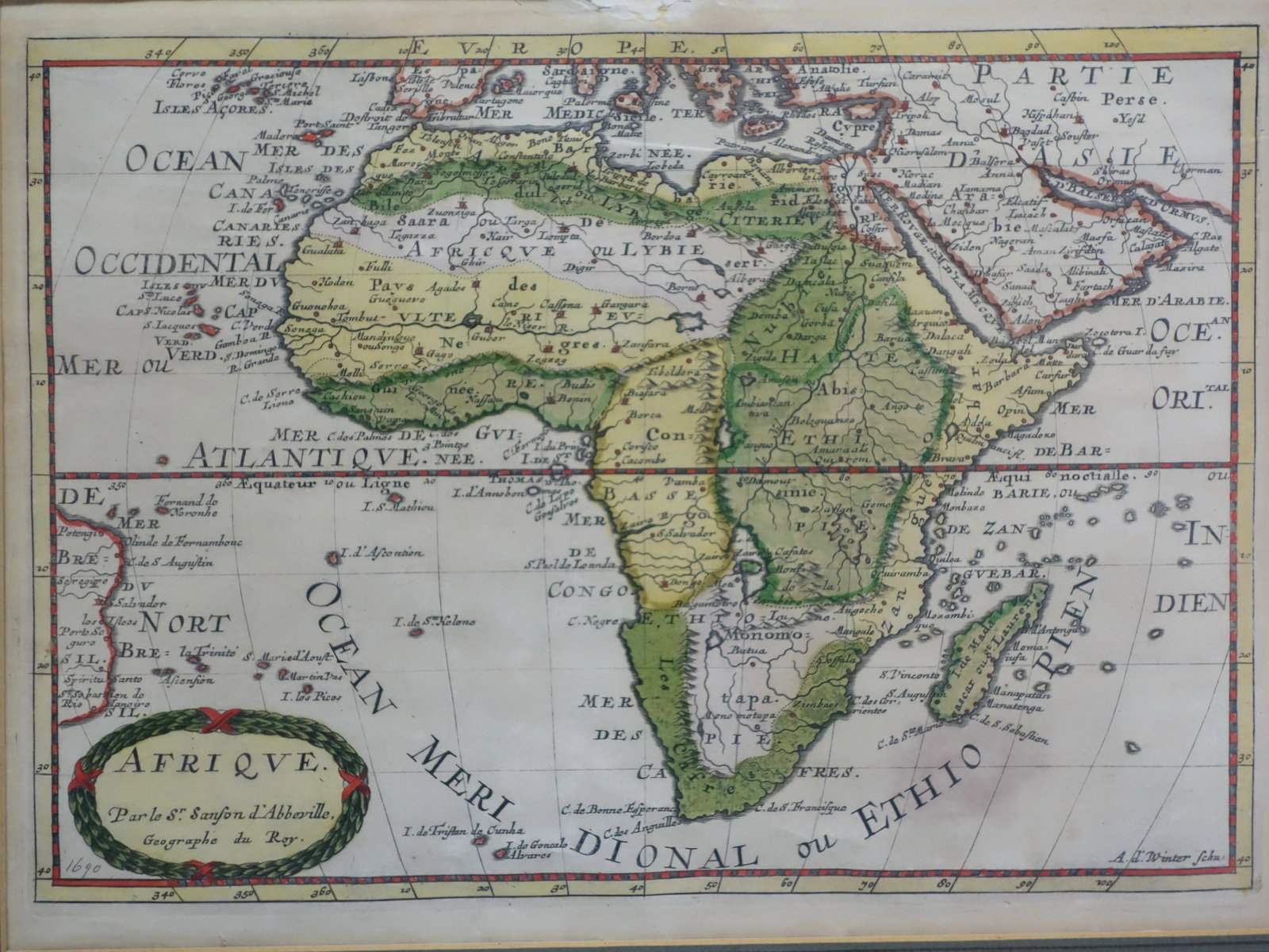 Nicolas Sanson  Map of Africa AFRIQVE  1640 (1 of 3)