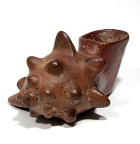 Pre-Columbian Colima Pottery Conch Sea Shell Effigy Vessel Pre Nov 1970 Provenance