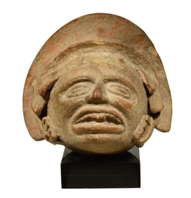 Pre-Columbian Huastec Pottery Trophy Head