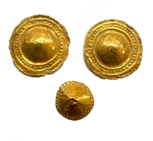 Three Panamanian Gold Embossed Applique Discs  (3)