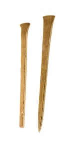 Pair Pre Columbian Gold Chisels (2)