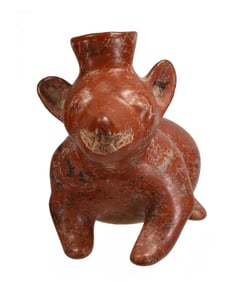 Fine Pre-Columbian Colima Pottery Redware Dog