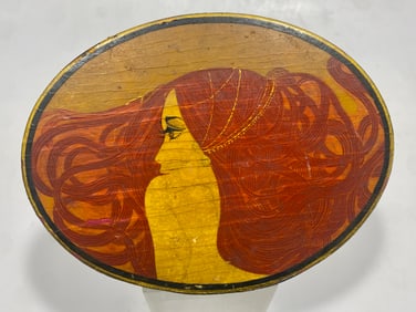 Art Nouveau Style Erotic Hand-Painted Lacquer Box, Signed Blumel70