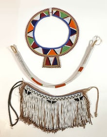 Three South African Beaded Adornments from the Xhosa & Masai