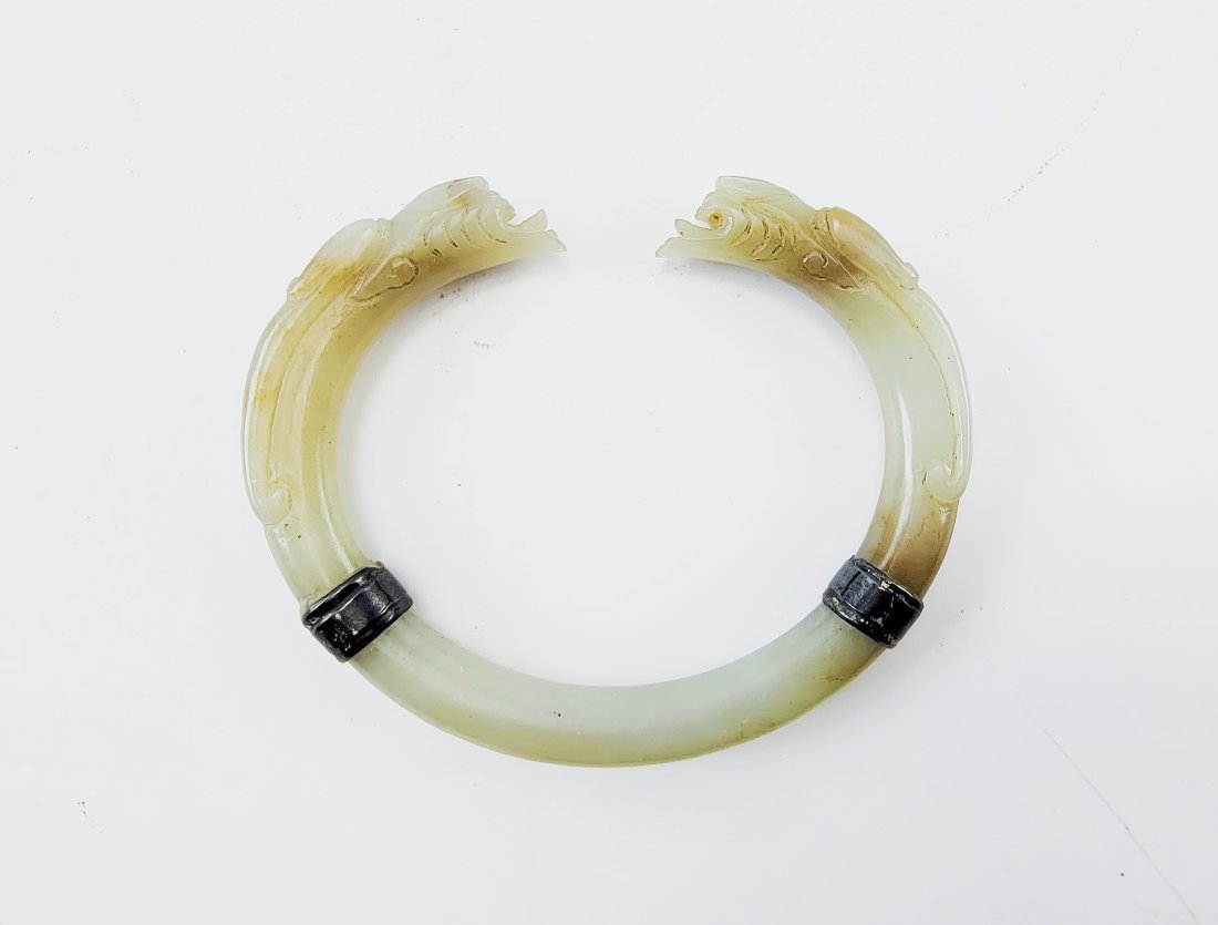 Chinese Antique Jade Bangle/明代雙龍玉鐲 (1 of 8)