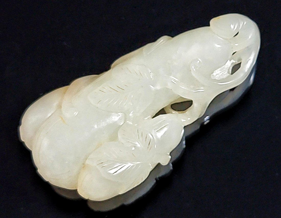 Chinese Antique Jade Carved Plaque/清代瓜瓞綿綿玉墜 (1 of 14)
