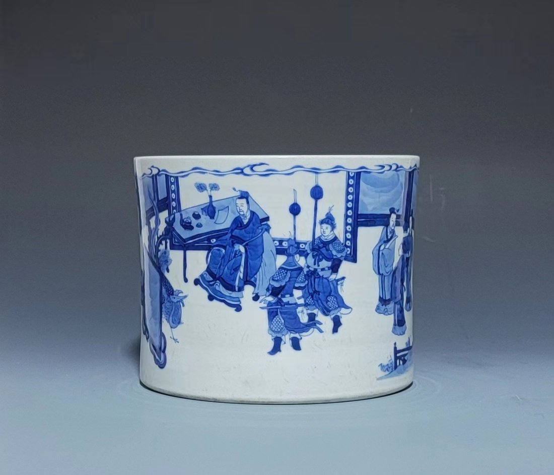 Chinese Antique Blue&White Brush Pen Holder/清康熙青花筆海 (1 of 15)