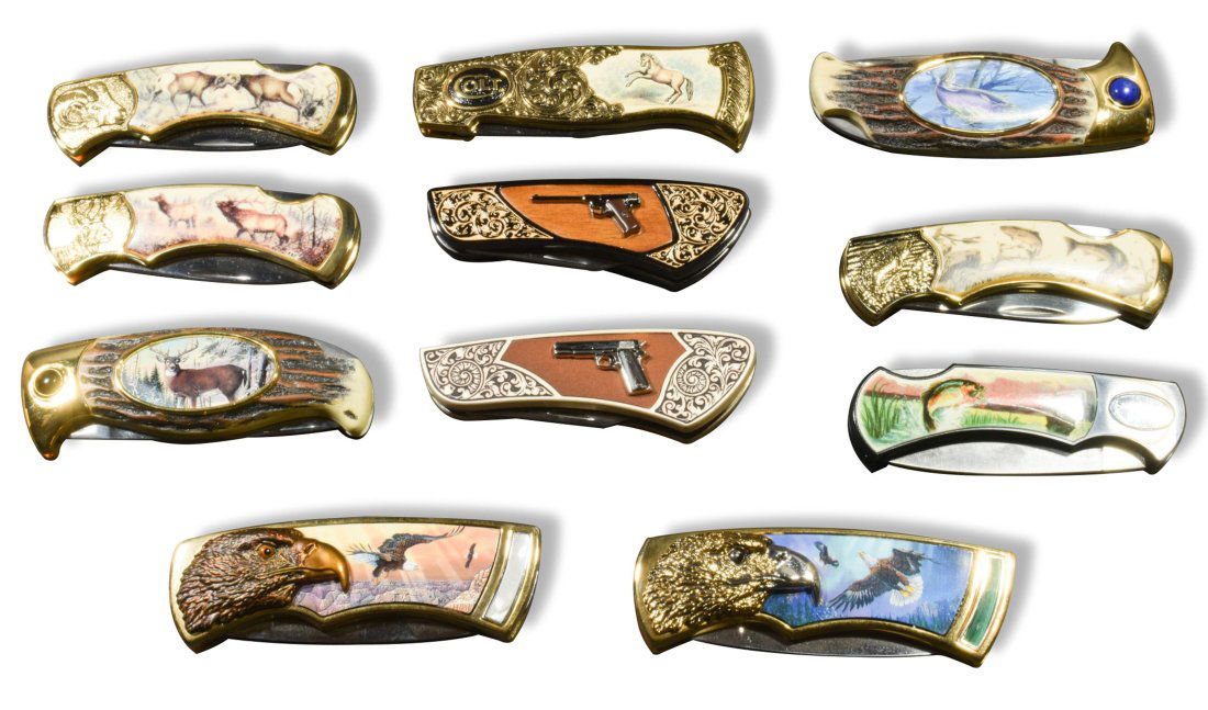 Franklin Mint, 11 Collector Knives/美國主題折刀11把 (1 of 11)