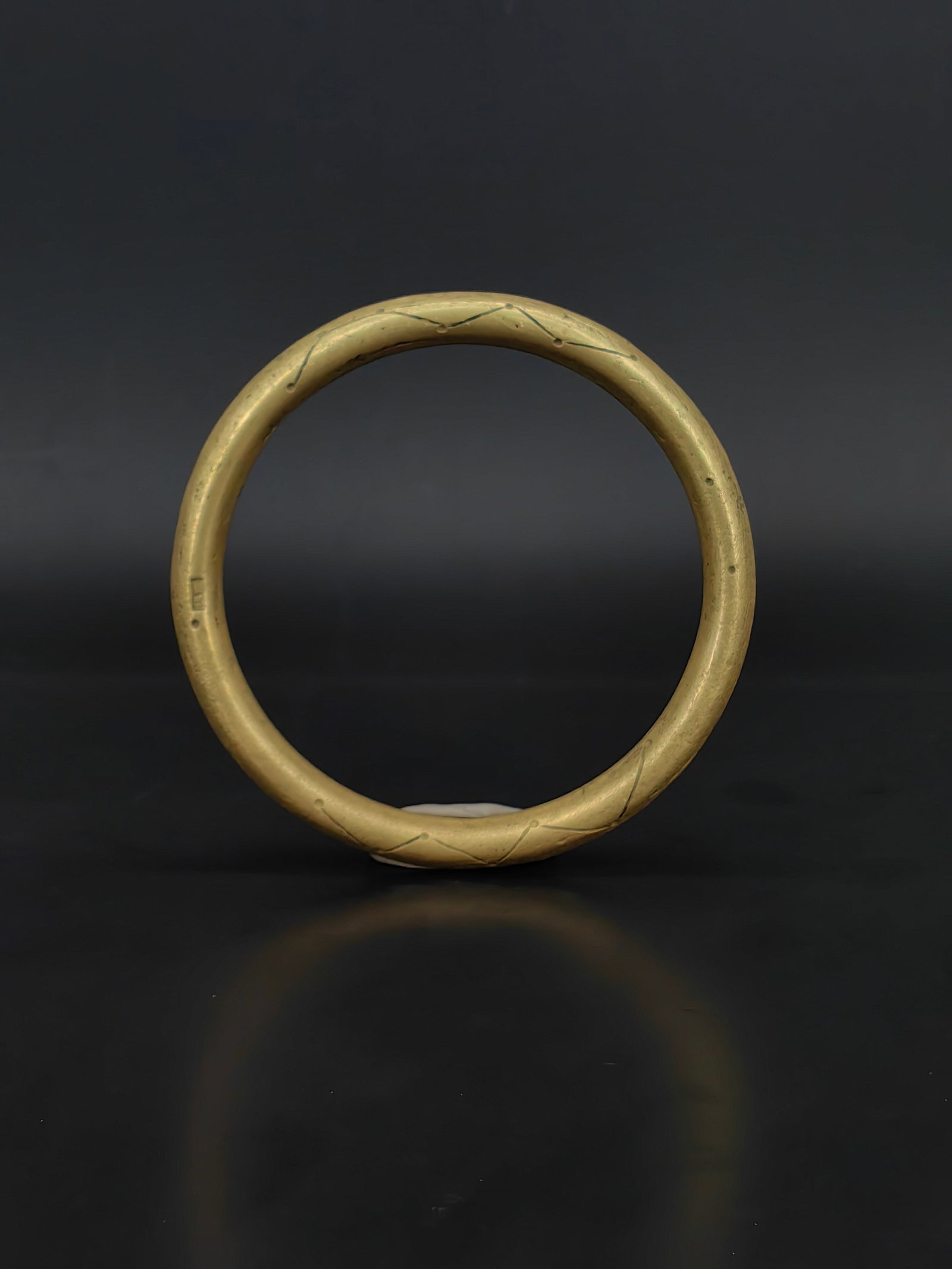An Antique Chinese Bronze Taoist Inscribed Bangle (1 of 7)