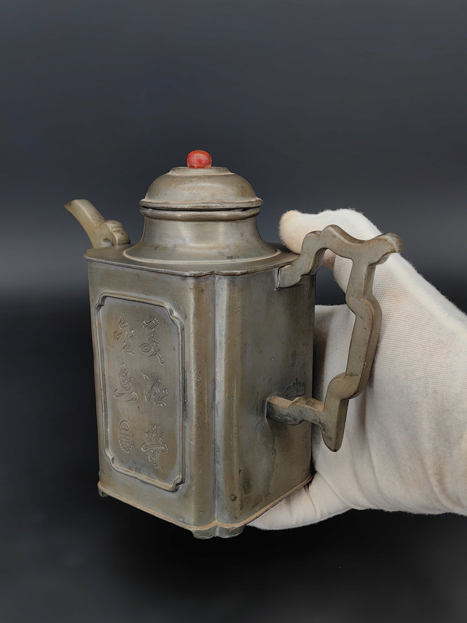 An Antique White Copper Teapot - 7