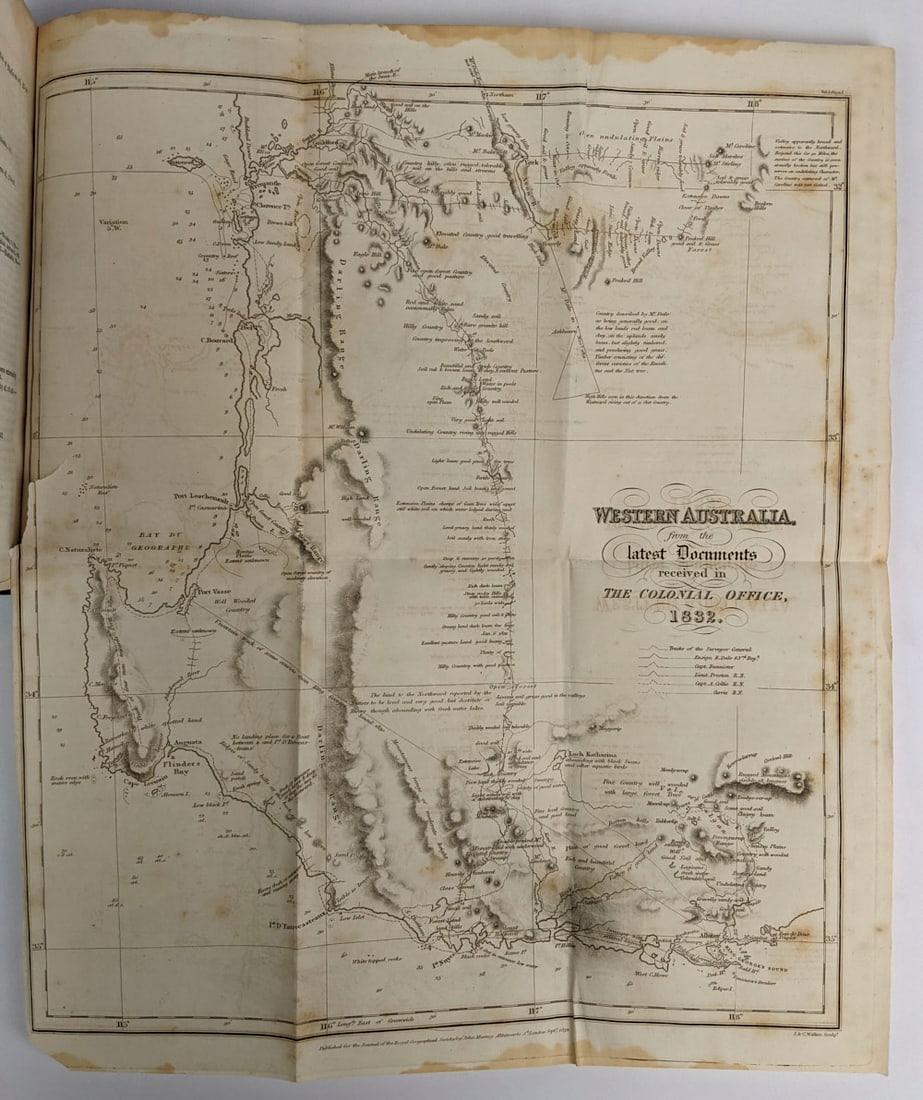 [SWAN RIVER COLONY] 1831 The Journal of the Royal Geographical Society of London: The Journal of the Royal Geographical Society of London. Volume the First. 1831. Second Edition. London: John Murray, 1833.Second Edition.23cm x 15cm. xi, 264 pages, 7 engraved maps (5 folding), 1 pla