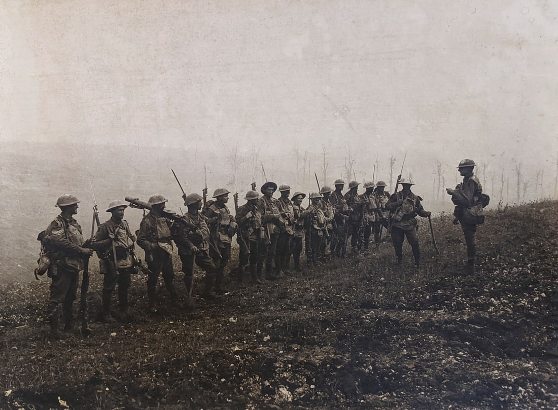 Mammoth-size Australian Official War Photograph: Barrage of Smoke-shells Beyond Peronne, 5th (1 of 3)
