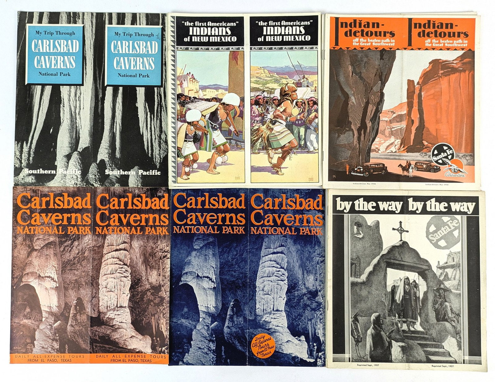 New Mexico: Collection of 20th century United States travel ephemera, maps, and booklets relating to New Mexico. Some duplicates, in some cases the duplicates are different month/year issues with subtle differenc