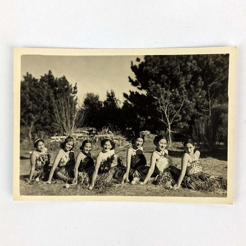 [NEW ZEALAND, MAORI] Photographs and Ephemera: 7 Snapshot Photographs of Maori Scenes Silver gelatin photographs, all 6cm x 8.5cm. Minor to very minor general wear, all captioned on the verso: Pot Holes for Maori Cooking, Thermal Region, Rotorua P