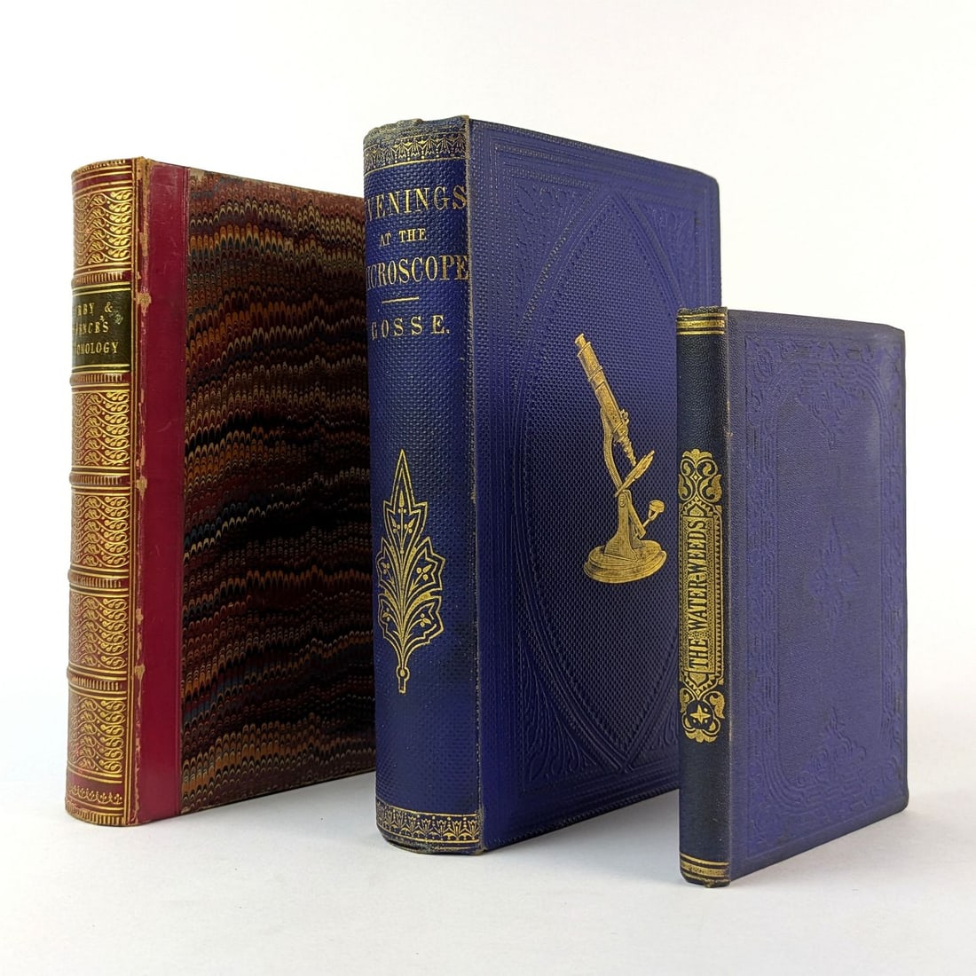 [NATURAL HISTORY] Entomology & Microscopes: Lot of three 19th-century books on little things and observing little things: 1. William Kirby; William Spence An Introduction to Entomology; or, Elements of the Natural History of Insects: Comprising