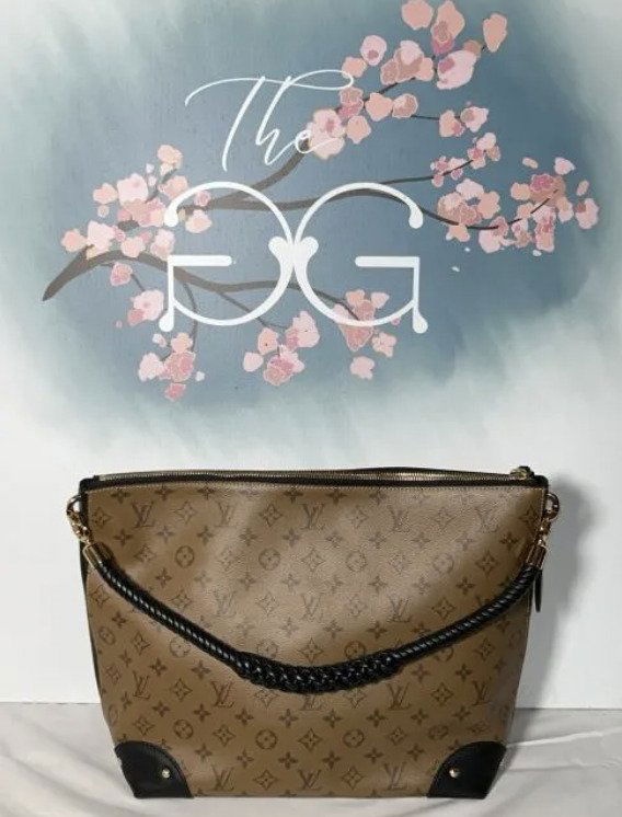 Louis Vuitton Triangle Softy Reverse Monogram Canvas Bag: Nicolas GhesquiÃ¨re continues to explore the essence of Parisian elegance with Triangle Softy, the new Louis Vuitton statement bag. Its braided handle, body-friendly design, and clever double-faced