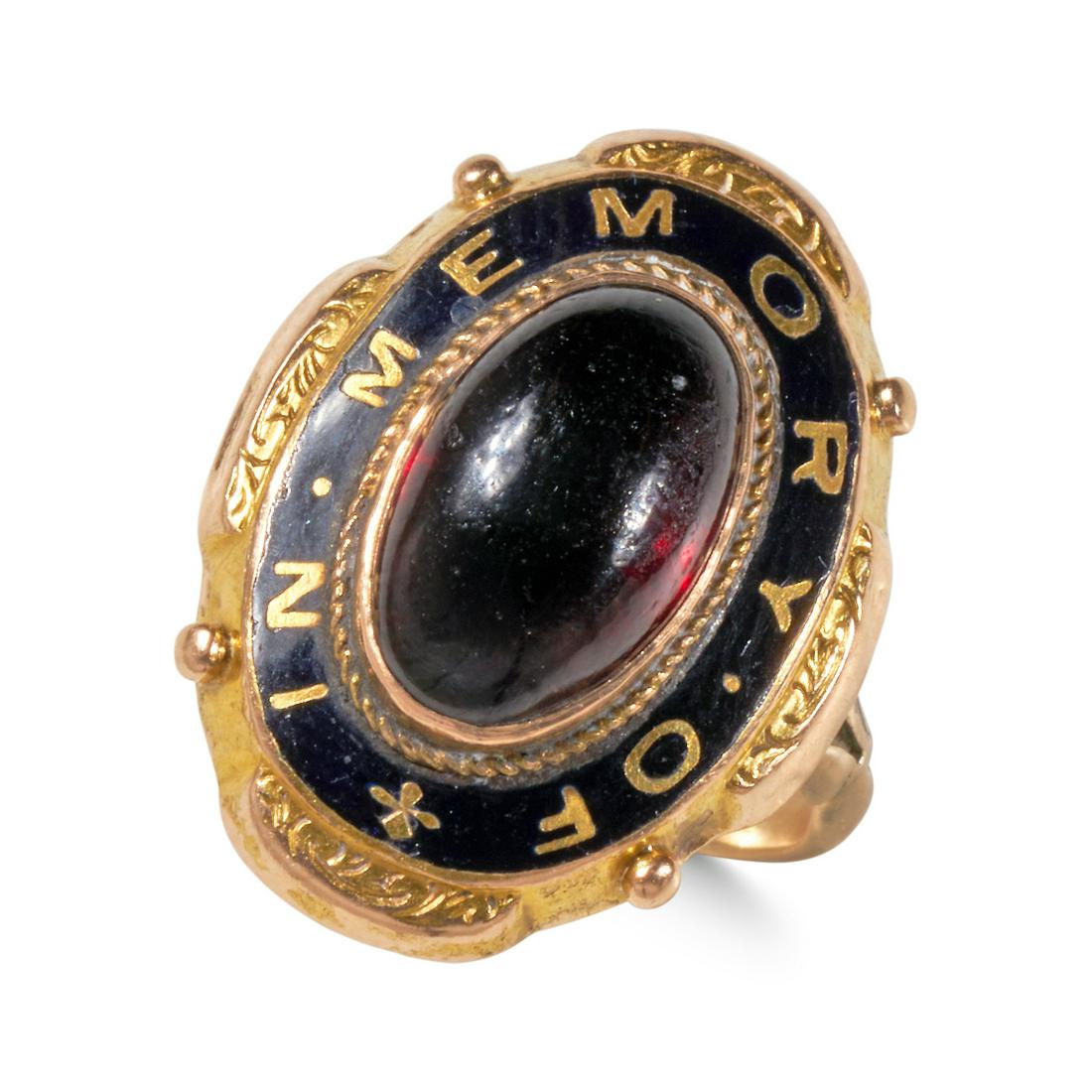 ANTIQUE MEMORIAL GARNET RING. (1 of 1)