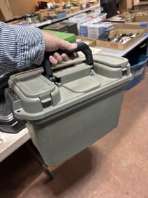 2 ammunition ammo boxes metal n plastic