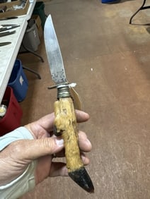 German foot knife stag foot