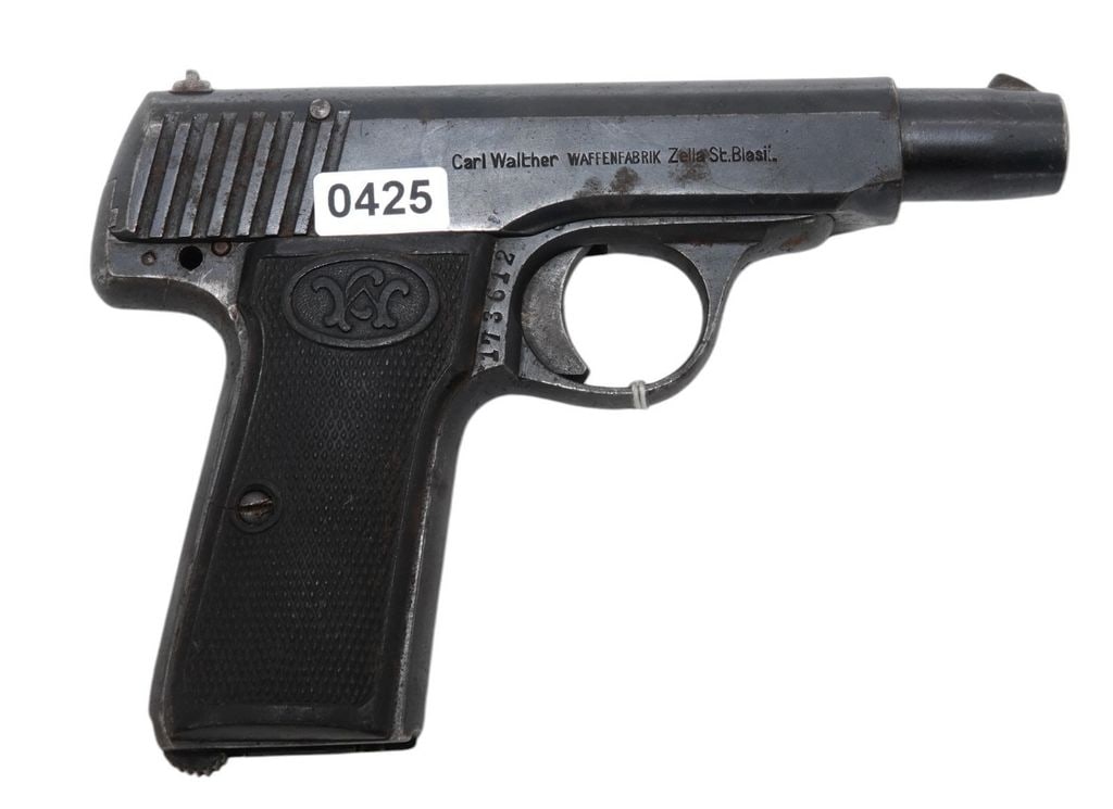 Walther-Model:Selbstlade-Pistole-7.65mm-Pistol: 2024-00108 - Walther - Model:Selbstlade-Pistole - Serial #: - 173612 - 7.65mm - Pistol - "as is", normal wear and tear, Property being sold is not new! Dents, dings, scratches and other damage may be 