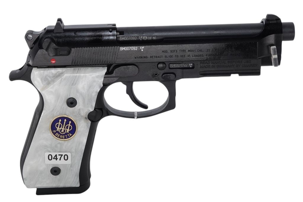 Beretta-Model:MOD. 92FS Type M9A1-.22 LR-Pistol: 2024-00328 - Beretta - Model:MOD. 92FS Type M9A1 - Serial #: - BM007092 - .22 Long Rifle - Pistol - "as is", normal wear and tear, Property being sold is not new! Dents, dings, scratches and other dam