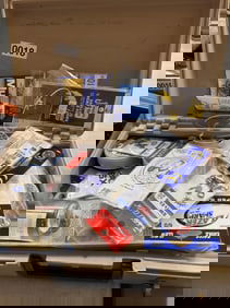 Misc fishing hooks lures n more in case