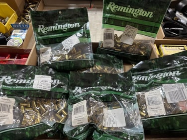 Remington hand gun cartridges brass in bags