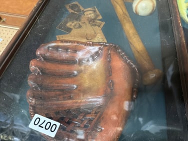 3D baseball wall art case