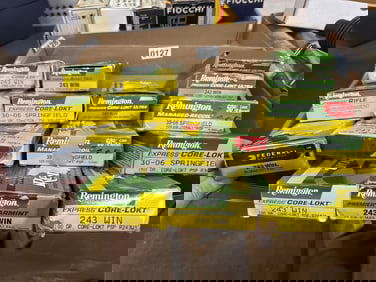 Rifle Long gun ammo cartridges boxes are mixed