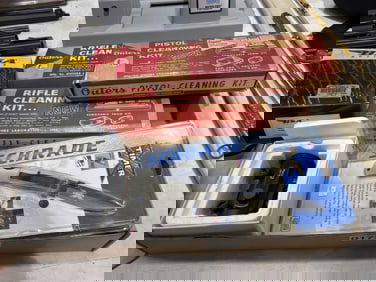 Pistol rifle cleaning kits knife BSA optics in box