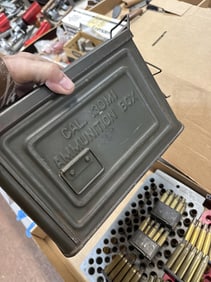 Military brass n ammo box lot