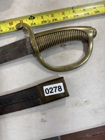 Antique sword w/ leather scabbard as-is