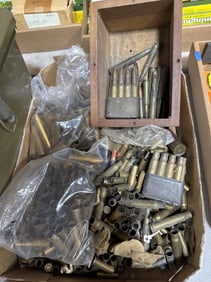 Mixed long gun rifle ammo n brass lot