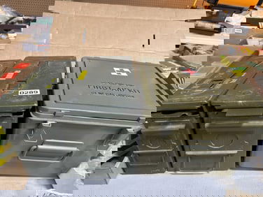 3pc ammo metal boxes n first aid box