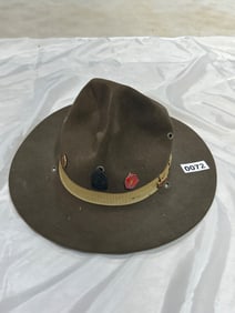 Brown Felt Hat with Rifle Match Badge