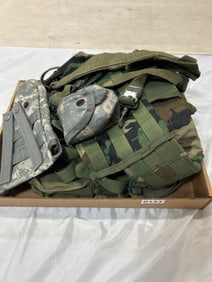 Military Gear Assortment Including Pouches