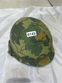 Military Helmet with Camouflage Cover