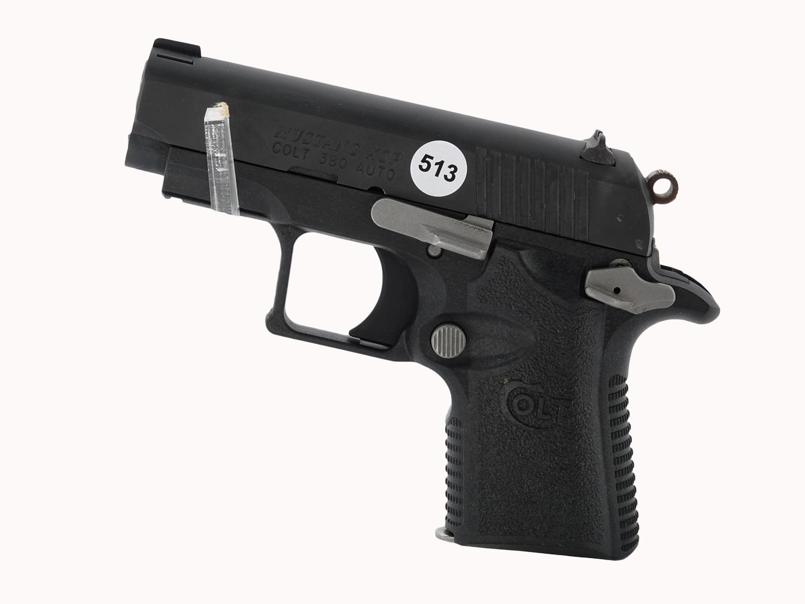 COLT.-MustangXSP-Pistol-.380: 2025-00203 - COLT'S MFG. - Model:Mustang XSP - Serial #: - MP08957 - .380 - Pistol - 2 magazines "as is", normal wear and tear, Property being sold is not new! Dents, dings, scratches and other damage