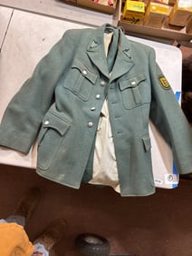 Green Uniform Jacket with Badge Detail