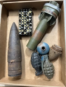 Military Items Lot with Ammunition Cases