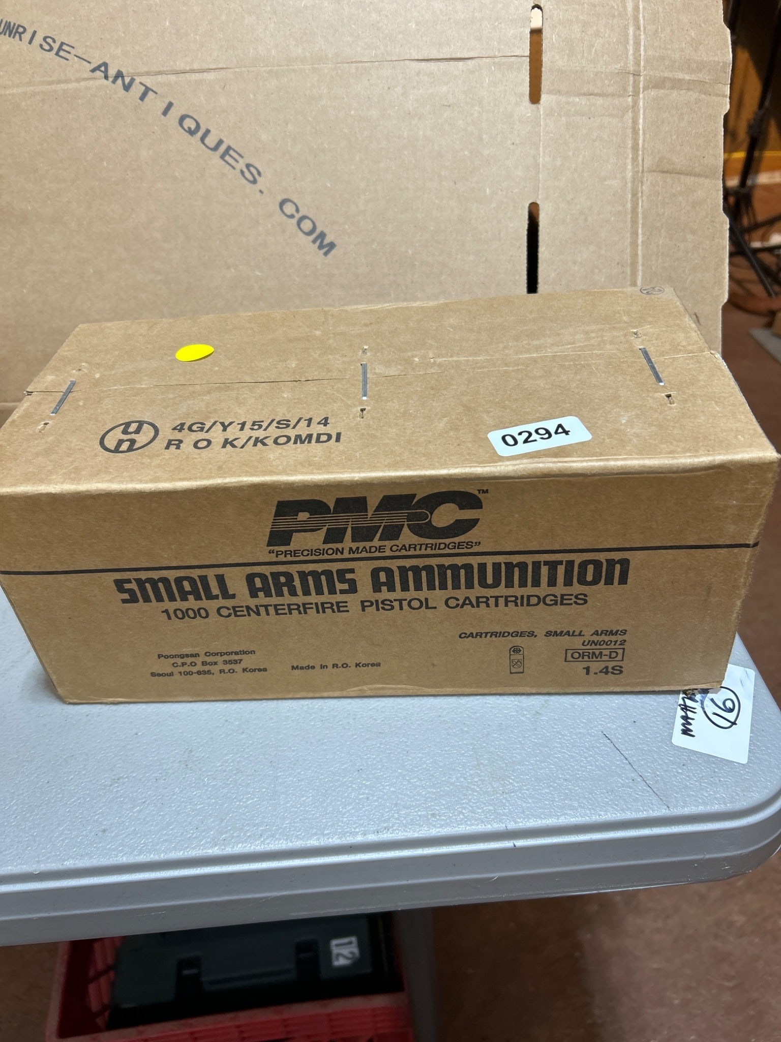 PMC 38 Super Auto+P Ammunition: PMC 38 Super Auto+P 130 Grains FMJ centerfire pistol cartridges in original packaging. Includes 1,000 rounds (20 boxes of 50). All items are sold AS IS, WHERE IS with no warranties or guarantees of an