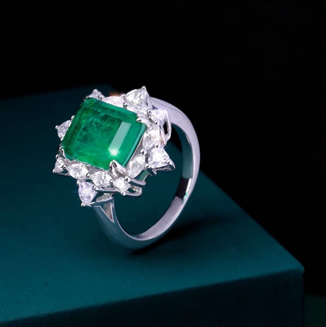 925 Silver Emerald Ring - 3