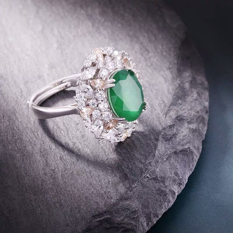 925 Silver Emerald Ring - 4