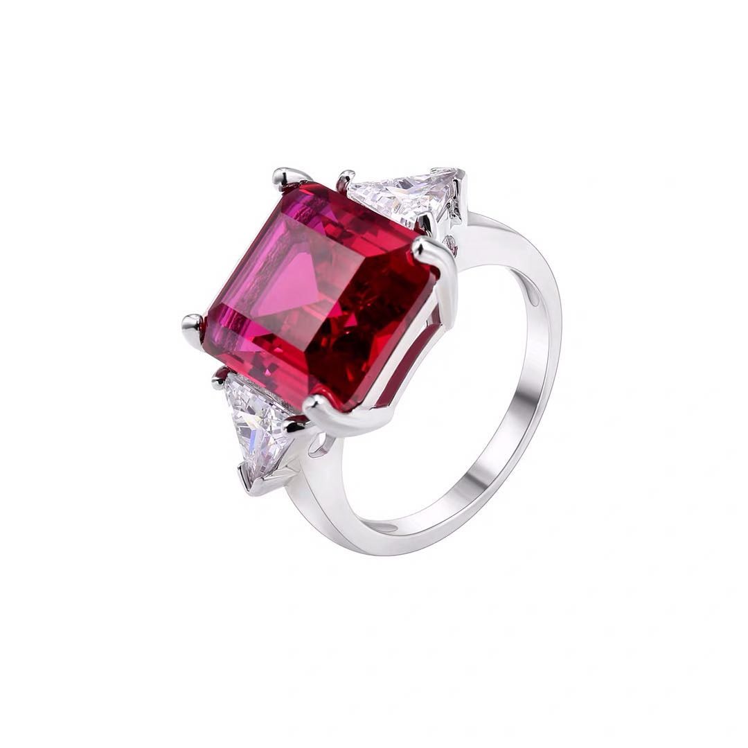 925 Silver Ruby Ring - 5