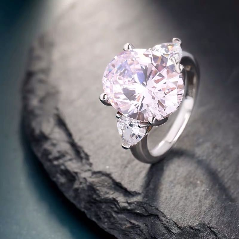 925 Silver Pink Gem Ring - 2