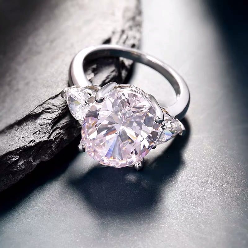 925 Silver Pink Gem Ring - 3