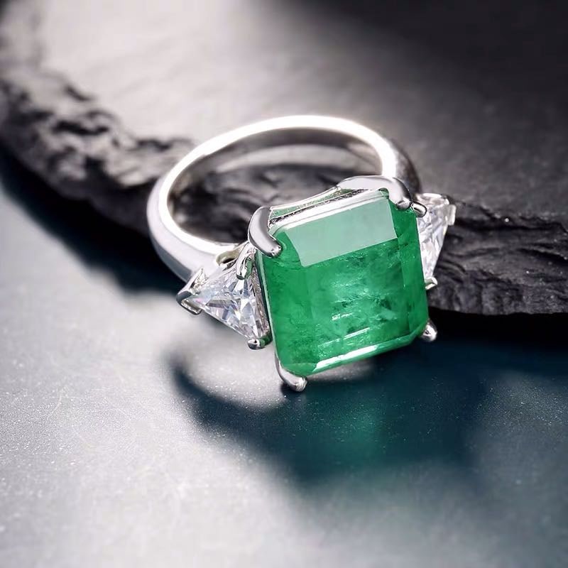 925 Silver Emerald Ring - 2