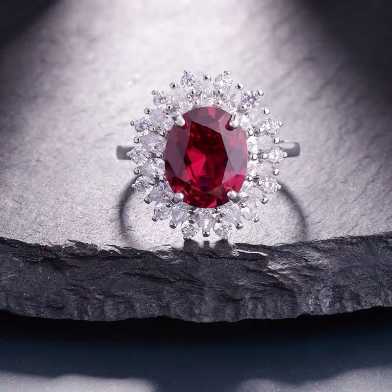 925 Silver Ruby Ring: 925 Silver Ruby Ring ****** Metal: 925 Silver / Main Stone: Ruby / Color: Red / Main Stone Size: 9*11mm / Size: 16*20mm / Diameter: 17mm